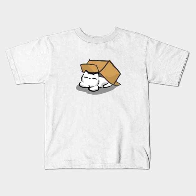 Cat and Cardboard Kids T-Shirt by wally11